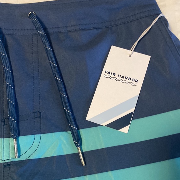 Fair Harbor Blue and Green Swim Trunks - Picture 2 of 12